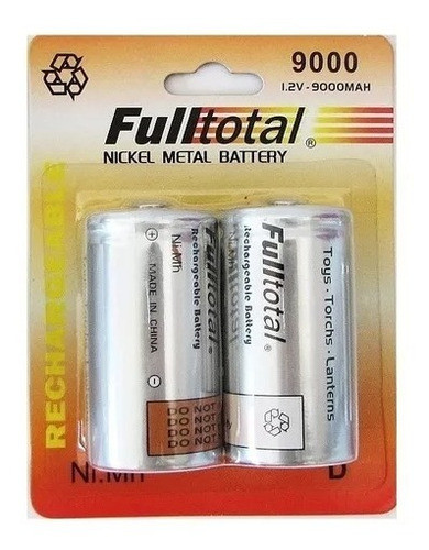 Pila Recargable Tipo D Fulltotal 9000mah Pack X 2 Pilas 0