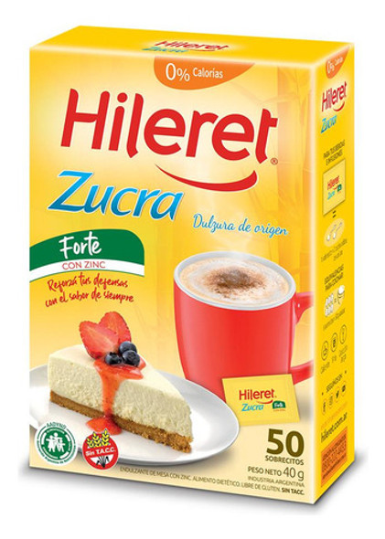 Pack X6 Edulcorante Hileret Zucra 50 Sobres 0