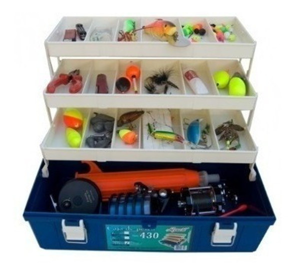 Caja Pesca Mauri 430 Rs 3 Bandejas 430x235x220mm Grande 0