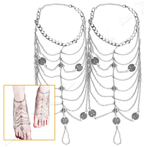 Las Mujeres Sexy Boho Descalzo De Sandalia De Playa Pulsera 0
