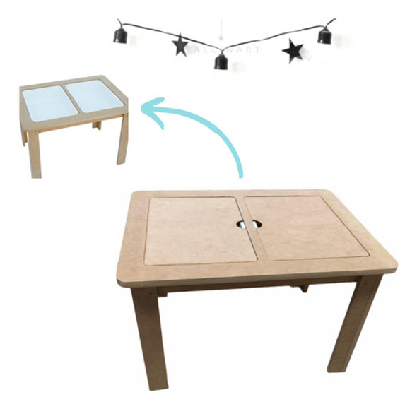 Mesa Sensorial Dúo Sin Pintar Montessori Variante En Altura 0