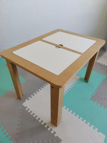 Mesa Sensorial Dúo Sin Pintar Montessori Variante En Altura 1