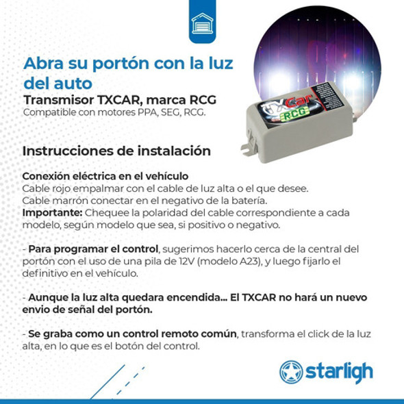 Control Remoto Seg Ppa Rcg  Funciona  Con Guiño Luz Alta 1