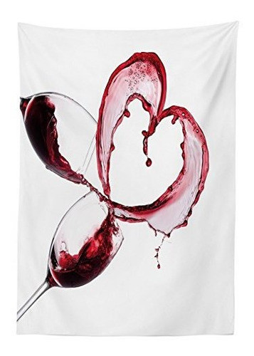 Mantel De Vino De Ambesonne Corazon Con Derrame De Vino Tin 1