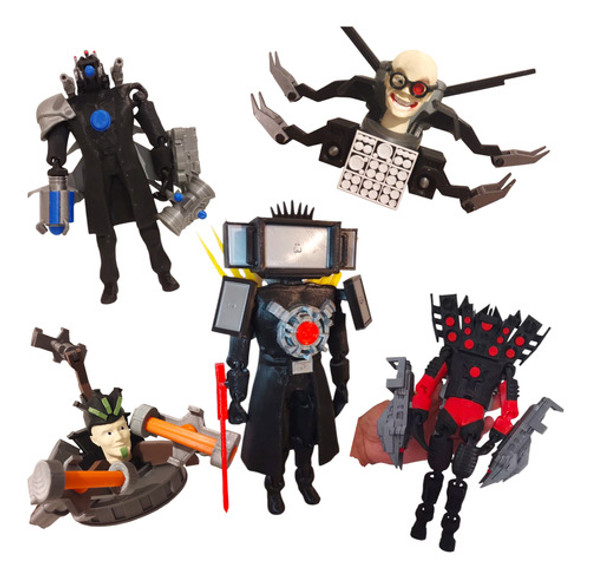 Figuras Skibidi Toilet Articuladas Combo X 5 Unidades 0