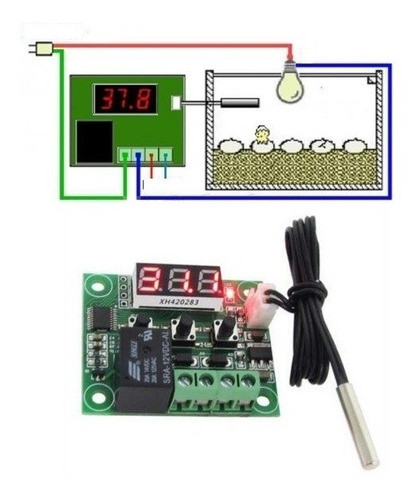 Modulo Termostato Digital Programable Con Display W1209 Cba 1