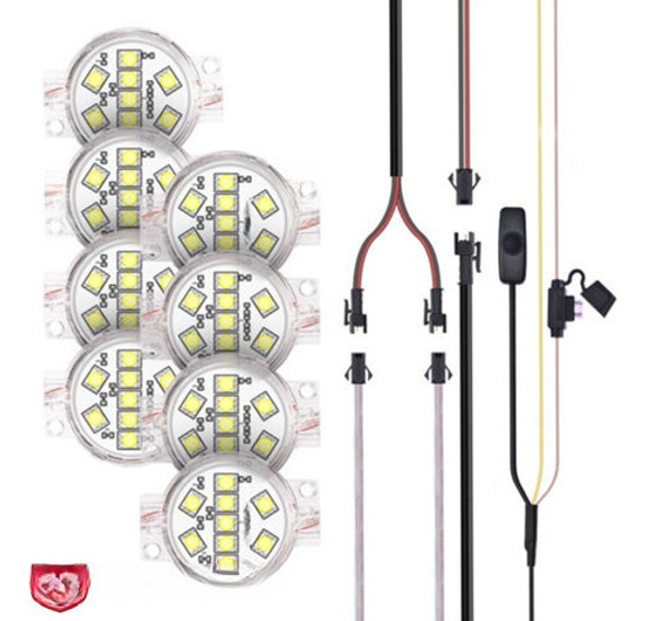 Impermeable Blanco Led Carro Cama Carril Luz Universal Techo 1
