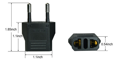 Paquete De 2 Adaptadores De Enchufe Europeo, Adaptador De En 1