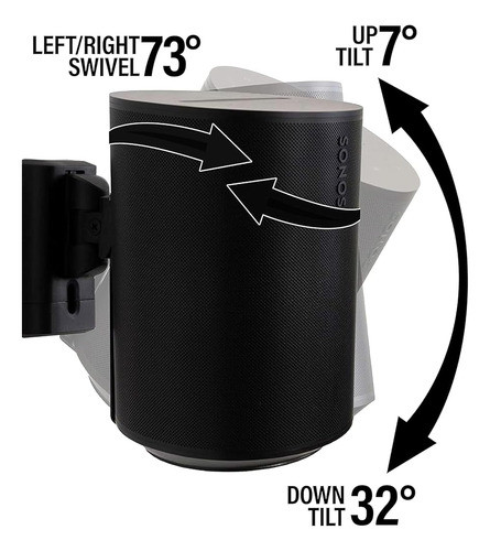 Soporte De Altavoz Negro Único Sanus Para Sonos Era 100 - Gi 1