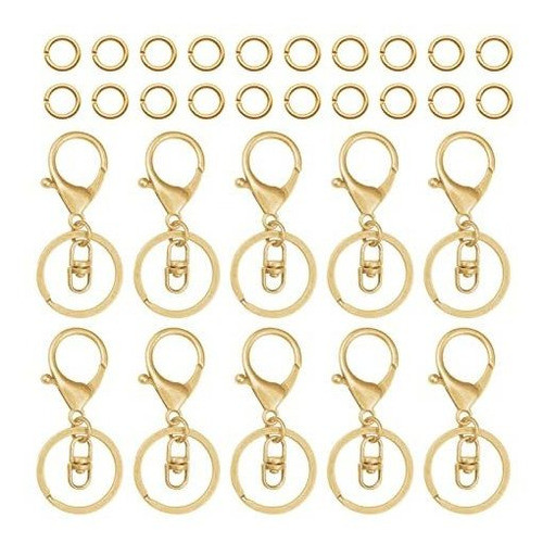 Llaveros Dorados  Gancho Y Anilllo Para Armado Pack X 30u 0