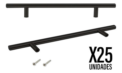 Manija Barral Acero Inoxidable Negra 64 Mm X 25 Unidades 0