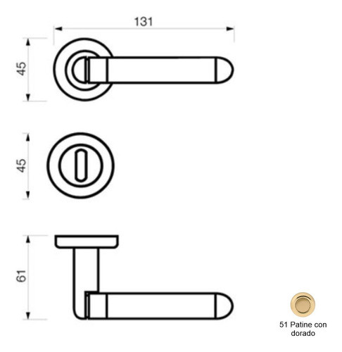 Manija Bell Italia Currao Alta Gama Bronce Puerta Casa 1