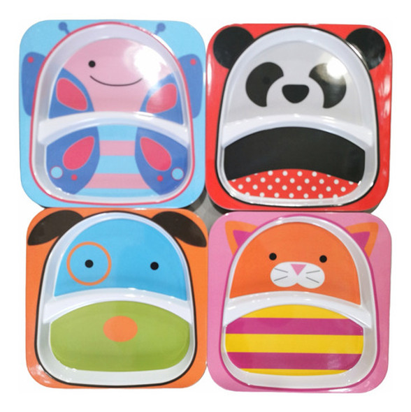 Bowl Plato Hondo  Melamina Cuadrado Infantil 10*10cm X 1uni 0