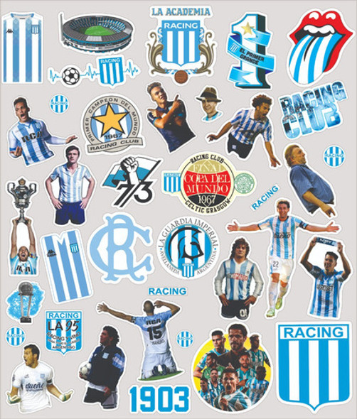 Stickers Racing Club De Fútbol Vinilos Calcos Termos Comp 0