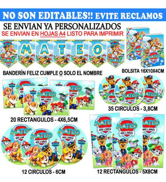 Paw Patrol Patrulla Canina (kit Para Imprimir) 1