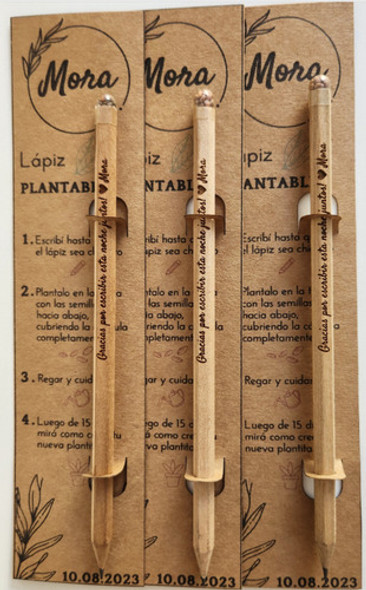 Lápiz Plantable Personalizado Grabado Semillas Pack X 12 1 Lápiz Plantable Personalizado Grabado Semillas Pack X 12 1