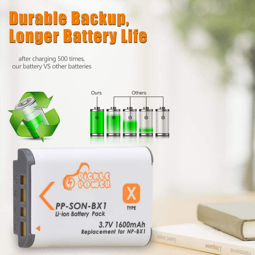 Batería Cargador Dual Np-bx1 Nbx1 Con Pantalla Lcd 1