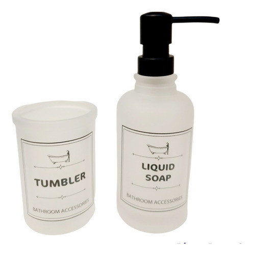 Dispenser Para Jabón De Manos De Vidrio Mas Vaso Diseño Soap 0