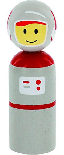 Cohete Espacial De Juguete Apilador De Madera, 6 1