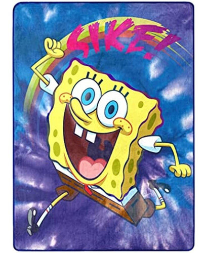 Northwest Bob Esponja Tie Dye Ready Silk Touch Manta, 46  X, 0