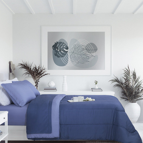 Acolchado 1 1/2 Plaza Bitono Soft Premium Azul Hotelero 0