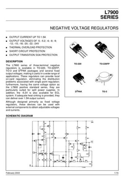 L7905cv 7905 Regulador Voltaje -5 Volts 1.5 Amp To220 Lm7905 1