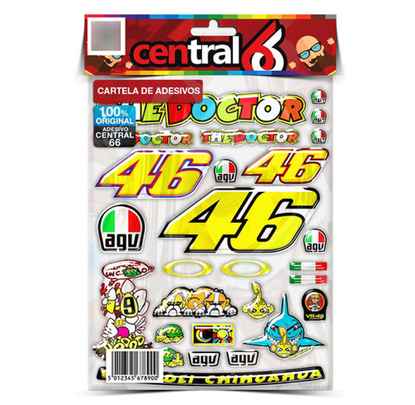 Cartela Valentino Aprilia Sonic 24 Adesivos Resinados 0