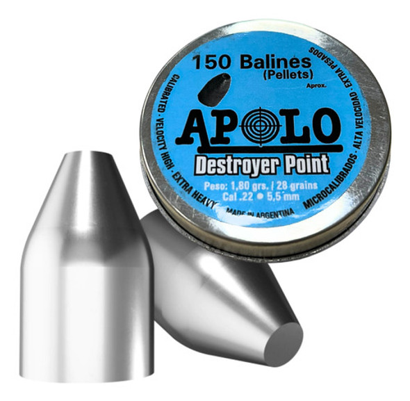 Balines Apolo Destroyer 5,5mm X 150 Rifle Aire Comprimido 0