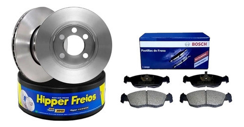 Discos + Pastillas De Freno Delanteros Bosch Chevrolet Agile 0