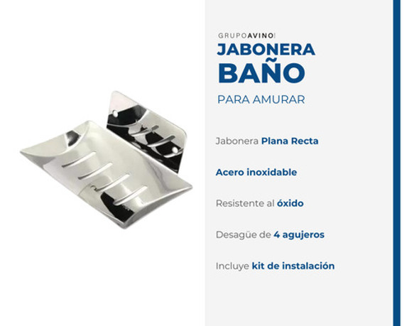 Set De Baño Jabonera Acero Inoxidable 1