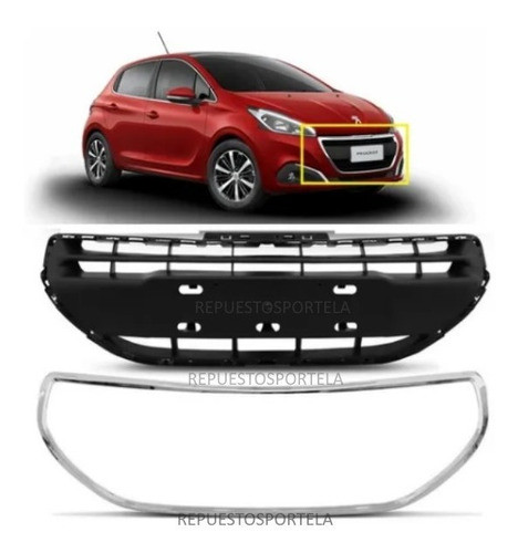Rejilla +marco Rejilla Cromado Peugeot 208 2016 2017 2018 19 0