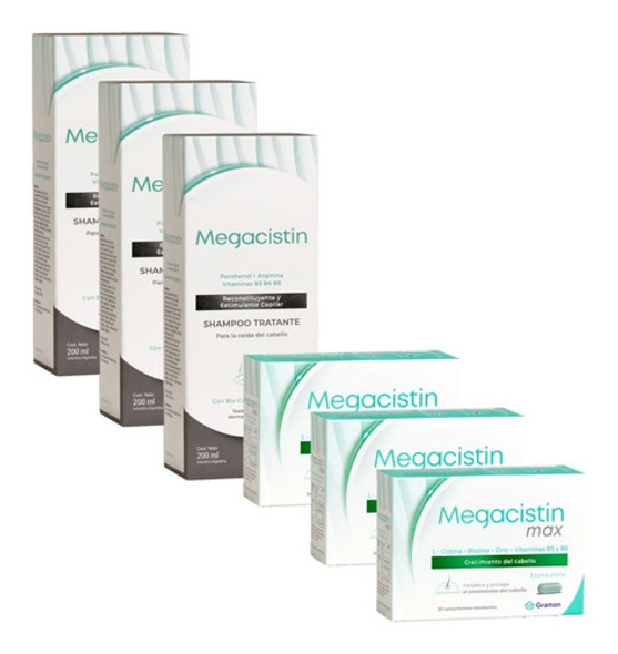 Combo 3 Megacistin Max X 30 + 3 Megacistin Shampoo 200ml 0