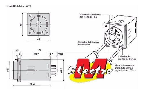 Rele Temporizado 220v H3ba-8-m H3ba Tbcin Electro Medina 1