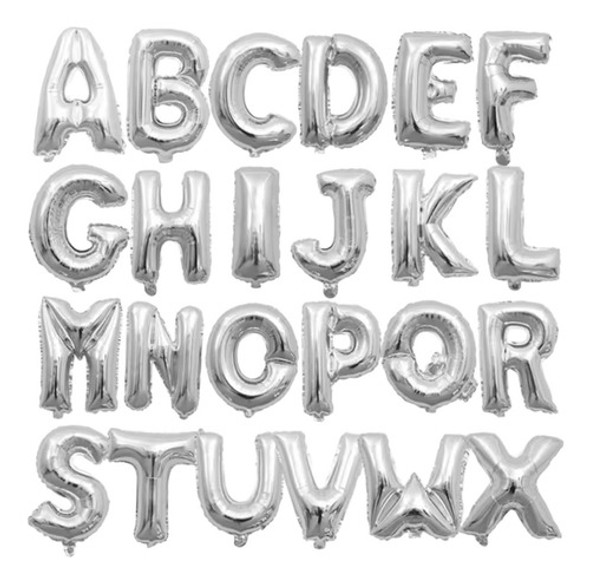 Globos Letras Rosa Gold / Plata 16 Pulgadas 40cm / X20 Uni 0