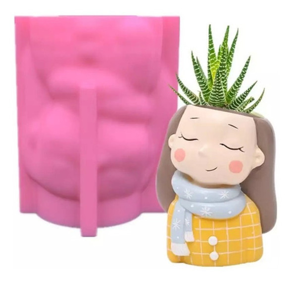 Molde Maceta Yeso Cemento Cactus Suculenta Niña Mod56 0 Molde Maceta Yeso Cemento Cactus Suculenta Niña Mod56 0
