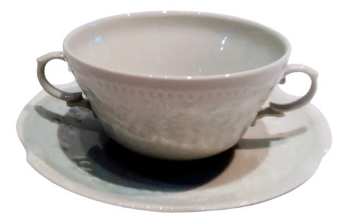 Taza Consome Con Plato Porcelana Mozart Verbano X6 0