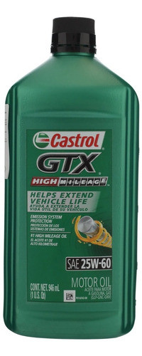 Lubricante Castrol Gtx High Mileage 25w60 Nafta 1l. 0