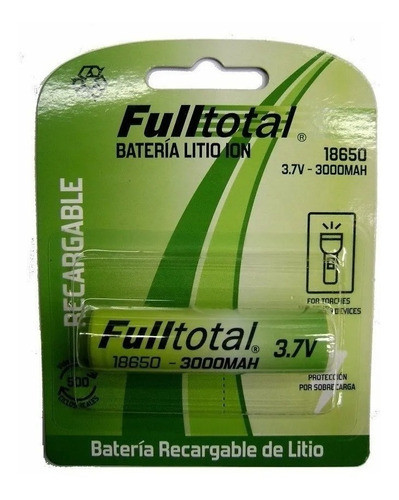 Bat. 18650 C/teton Fullenergy 3.7v 3000 Mahh 0