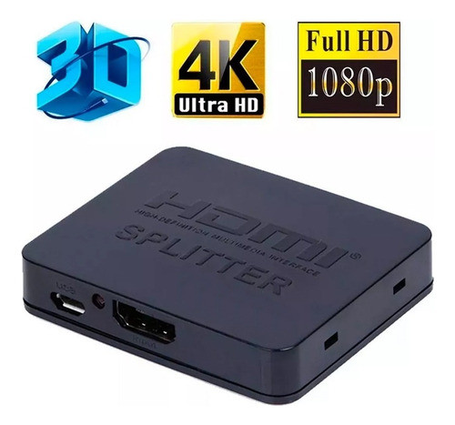 Caja Splitter Hdmi 1 X 2 Activa Alta Definición 4k Premium. 1