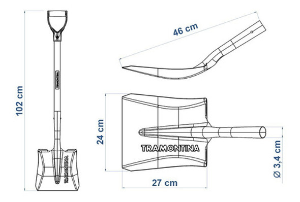 Pala Ancha Cabo Madera 71 Cm Tramontina 1