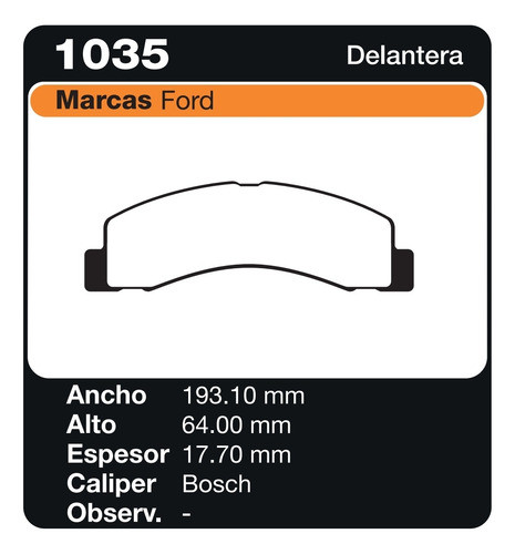 Pastillas Freno Delant F100 F250 F350 F1000 F4000 Duty - Pf 1