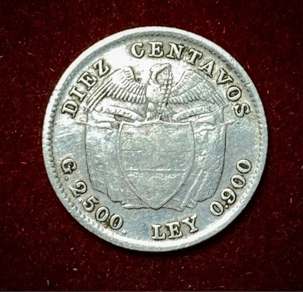 Moneda 10 Centavos Colombia 1941 Plata 0.900 Km 196.1 0