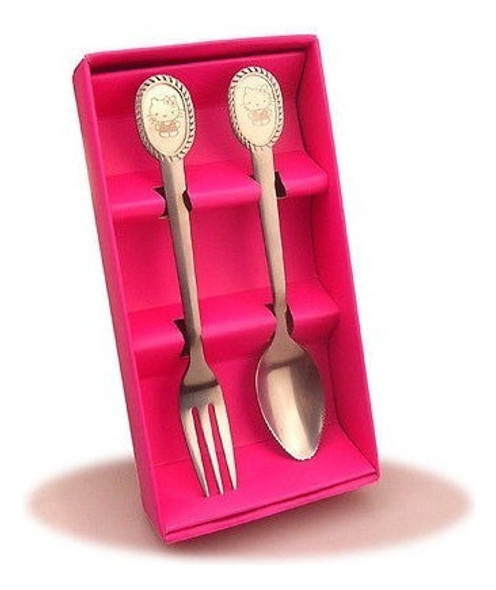Hellokitty Nuevo Tenedor Cuchara Cubiertos De Acero Inoxidab 1