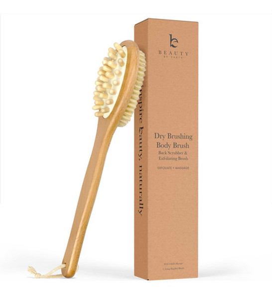 Mango Largo Madera Doble Faz Baño Ducha Cepillo Cepillo Masa 0