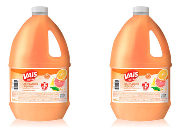 Limpiador Líquido Desinfectante Cítrico 4l Vais X 2u 0