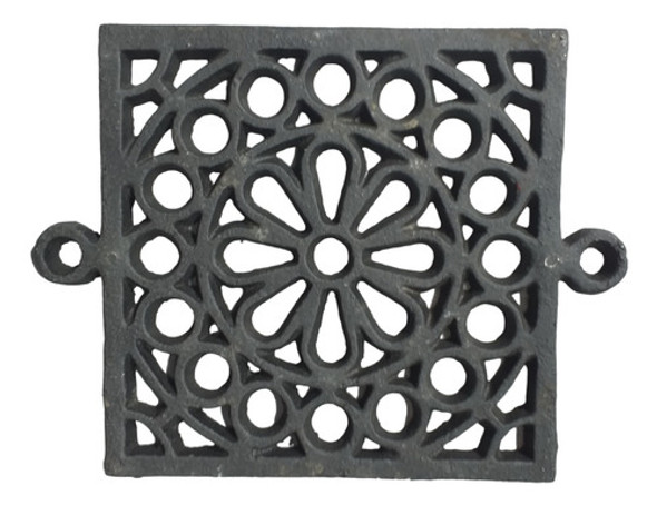 Rejilla Hierro Fundición Pesado 15 X 15 Cm Con Solapas Deco 0