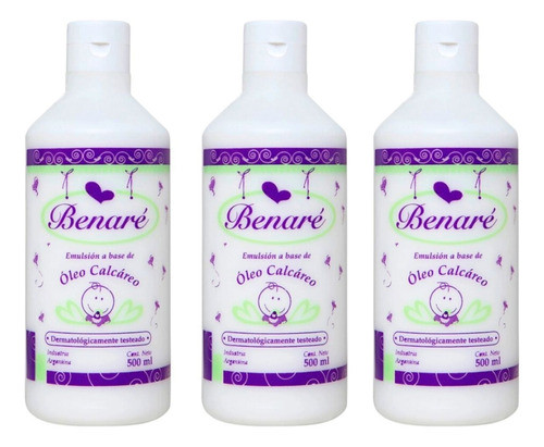 Oleo Calcáreo Bebé Sin Parabenos 500ml Benare X 3 0
