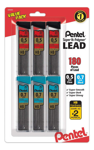 Paquete Económico Repuestos Plomo Pentel Super Hi-polymer 0
