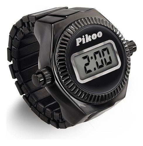 Reloj Digital De Anillo Negro Midnight Con Hora Y Fecha 0