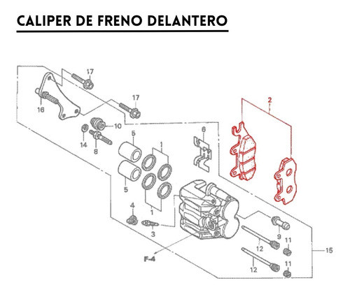 Pastillas De Freno Delantero Original Honda Cbx 250 Full 1